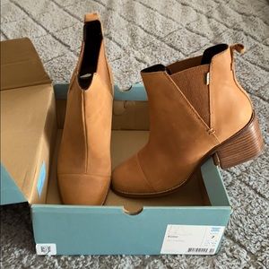 Toms - Esme Tan Leather Ankle Boots